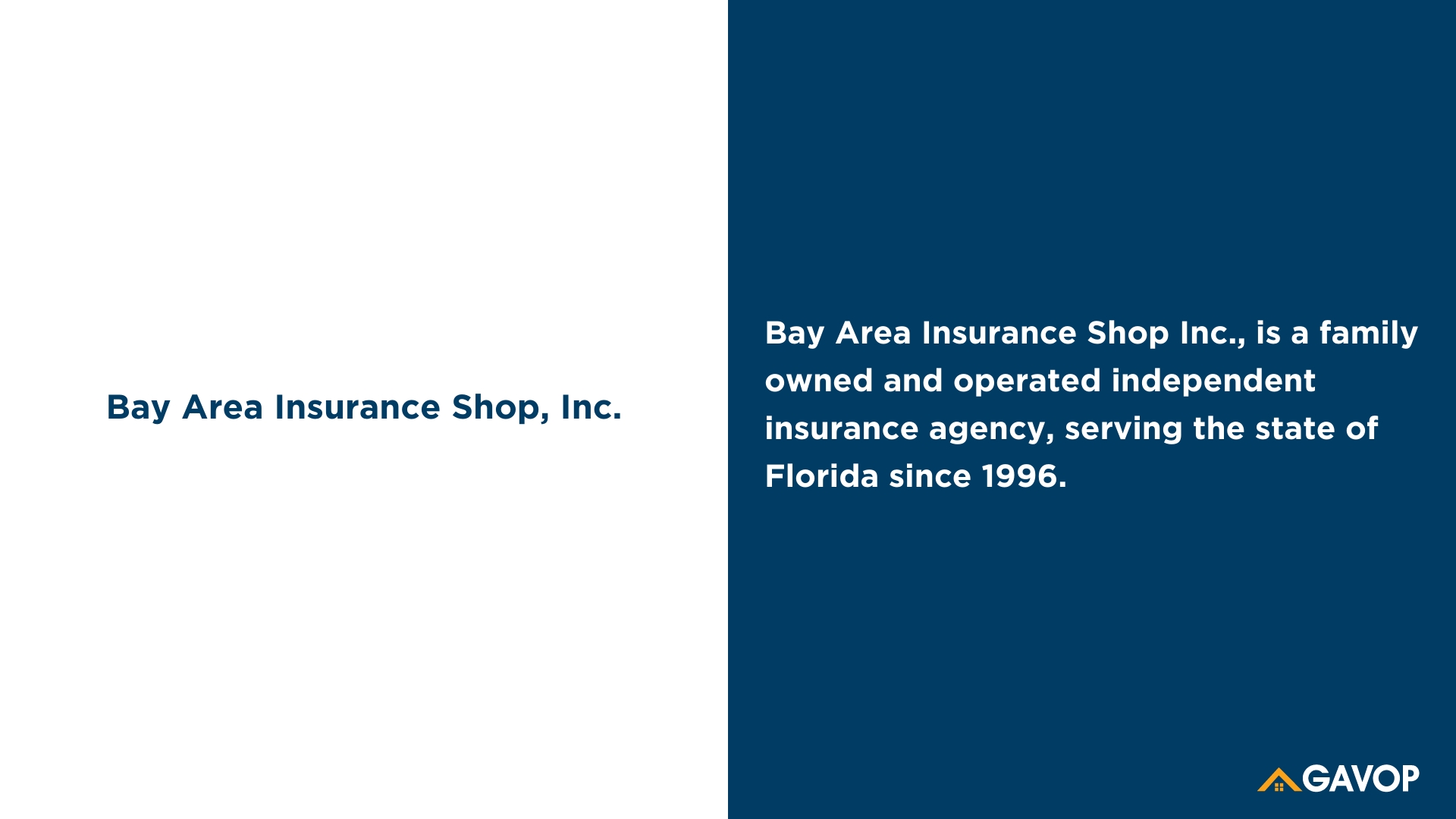 Bay Area Insurance Shop, Inc.